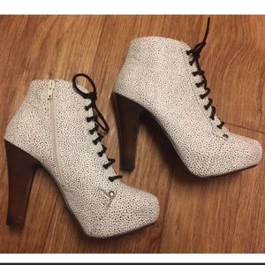 Rue 21 platform lace up booties heels black